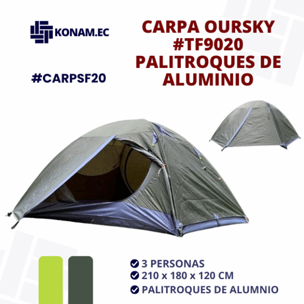 CARPA OURSKY 3 PERSONAS TF9020  PALITROQUES DE ALUMINIO (8,5MM) #CARPSF20