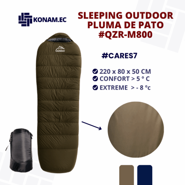 SLEEPING OUTDOOR PLUMA DE PATO #QZR-M800 NYLON  #CARES7