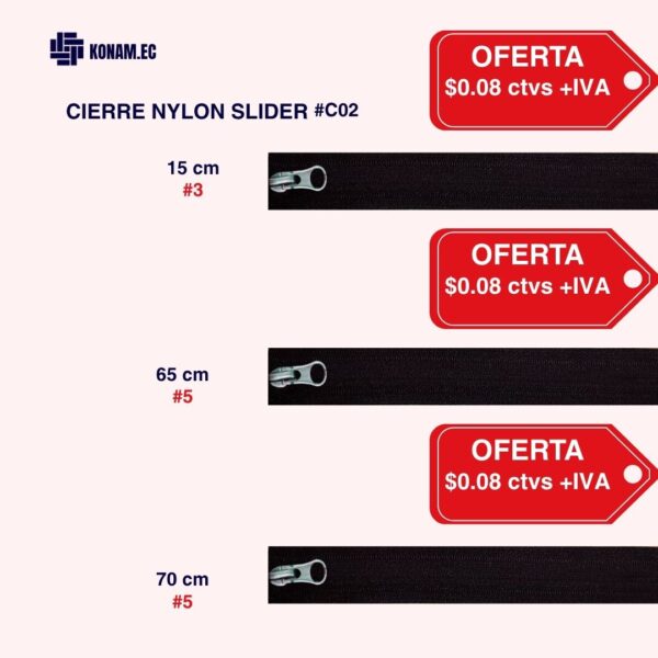 CIERRE NYLON SLIDER #C02