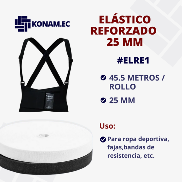 ELÁSTICO REFORZADO 25 MM #ELRE1