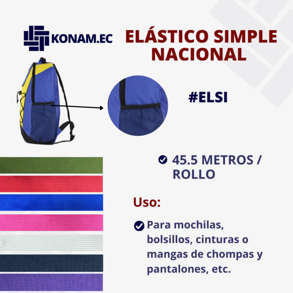 ELÁSTICO SIMPLE 45.5 METROS/ROLLO #ESI1