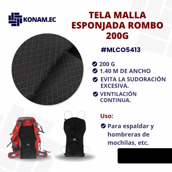 TELA MALLA ESPONJADA ROMBO 200G #MLCO5413