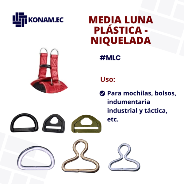MEDIA LUNA PLÁSTICA/NIQUELADA #MLC