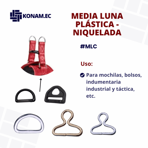 MEDIA LUNA PLÁSTICA/NIQUELADA #MLC