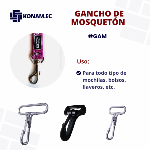 GANCHOS MOSQUETÓN PLÁSTICOS/METAL  #GAM