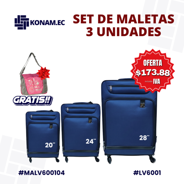 SET DE MALETAS LEAVESKING (3PZS + BOLSO) Y POR UNIDAD LV6001 #MALV6001