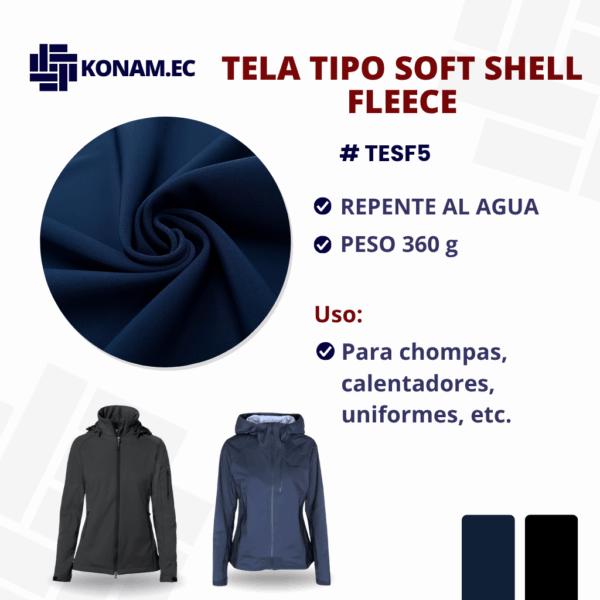 TELA TIPO SOFT SHELL FLEECE 360G #TESF5