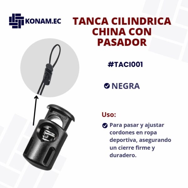 TANCA CILINDRICA NUEVA CHINA CON PASADOR #TACI001