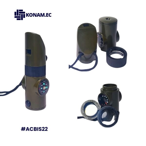 SILBATO PLÁSTICO VERDE MILITAR MULTIFUNCIÓN #ACBIS22