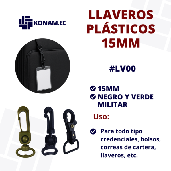 LLAVEROS PLÁSTICOS 15MM #LV00