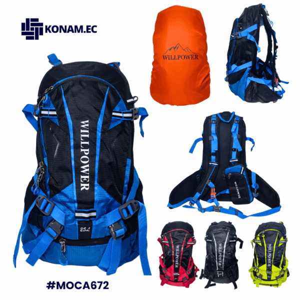 MOCHILLA CAMPING WILLPOWER #672  25LITROS  #MOCA672