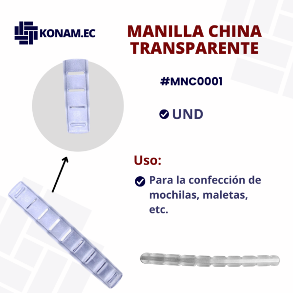 MANILLA PLÁSTICA CHINA TRANSPARENTE #MNC0001