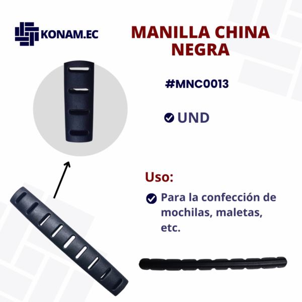 MANILLA PLÁSTICA CHINA NEGRA #MNC0013