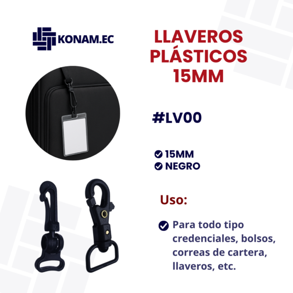 LLAVEROS PLÁSTICOS 15MM #LV00