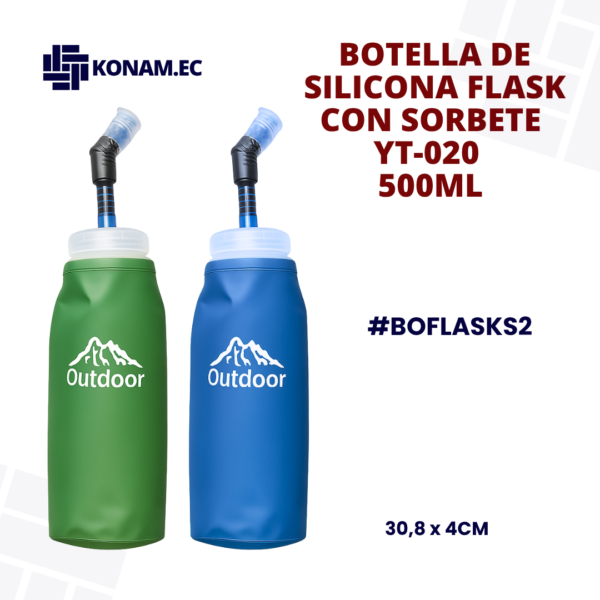 BOTELLA DE SILICONA FLASK CON SORBETE YT-020 de 500ml #BOFLASKS2