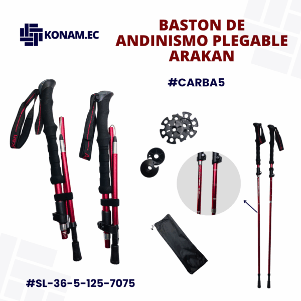 BASTON DE ANDINISMO PLEGABLE ARAKAN #SL-36-5-125-7075 #CARBA5