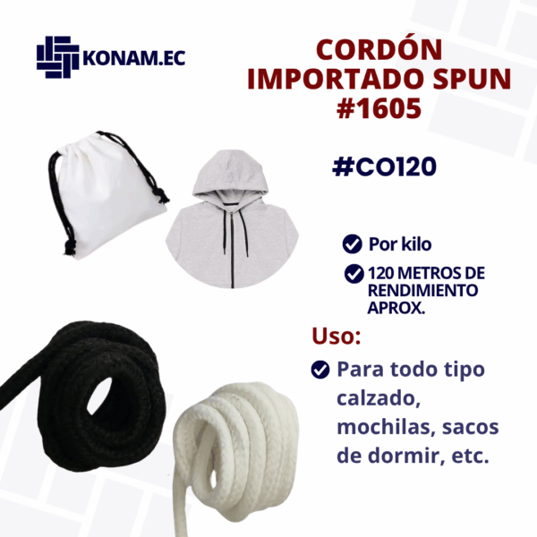 CORDÓN IMPORTADO SPUN #1605 #CO120