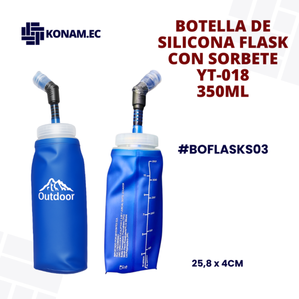 BOTELLA DE SILICONA FLASK CON SORBETE YT-018 de 350ML #BOFLASKS03