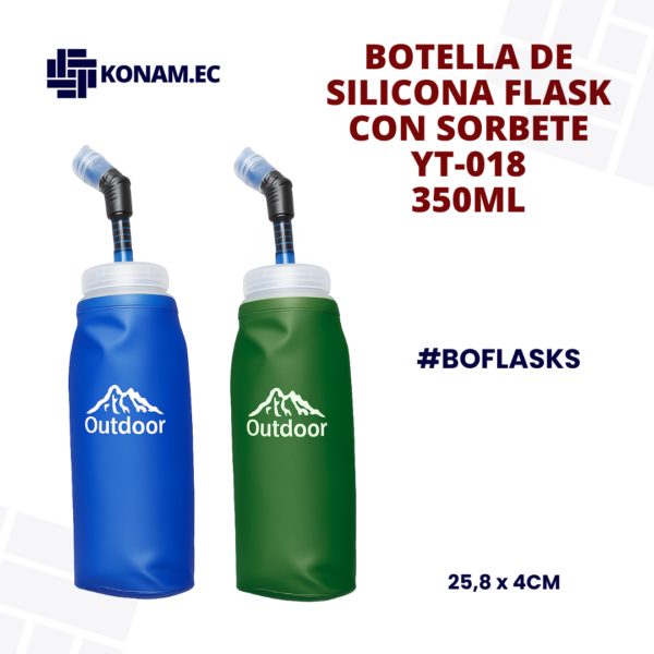 BOTELLA DE SILICONA FLASK CON SORBETE YT-018 350ML #BOFLASKS0