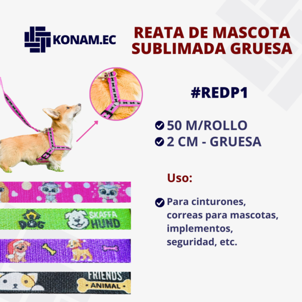REATA MASCOTA SUBLIMADA    2CM GRUESA #REDP1