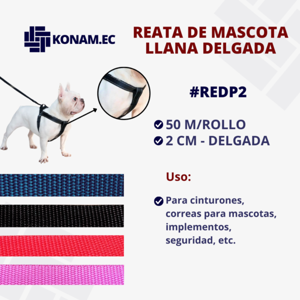 REATA MASCOTA LLANA 2CM DELGADA #REDP2