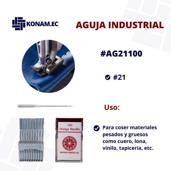 AGUJA INDUSTRIAL #21 #AG21100