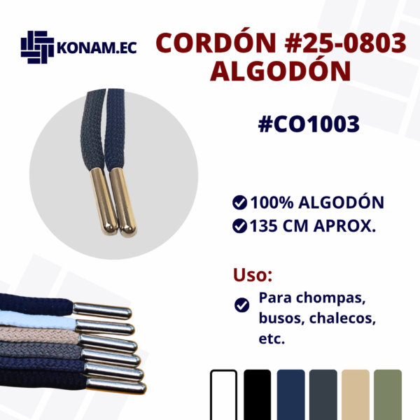 CORDÓN #25-0803 ALGODÓN #CO1003