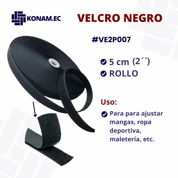VELCRO NEGRO #VE2P007