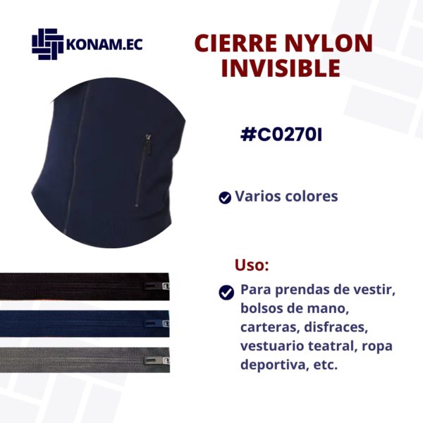 CIERRE NYLON INVISIBLE #C0270I