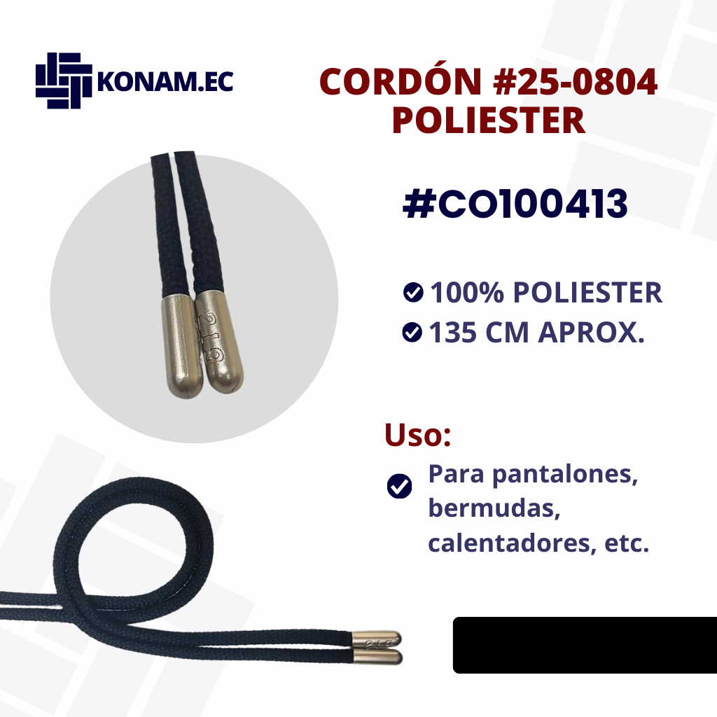 CORDÓN #25-0804 POLIESTER #CO100413