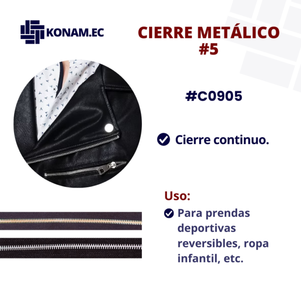 CIERRE METÁLICO #5 #C0905