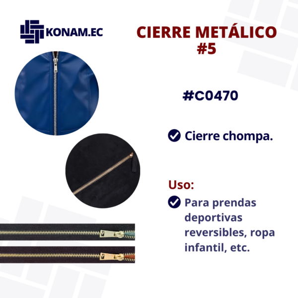 CIERRE METÁLICO #5 #C0470