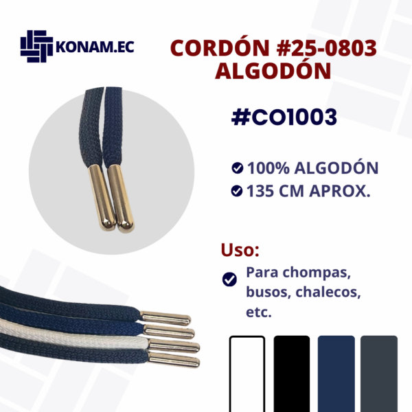 CORDÓN #25-0803 ALGODÓN #CO1003