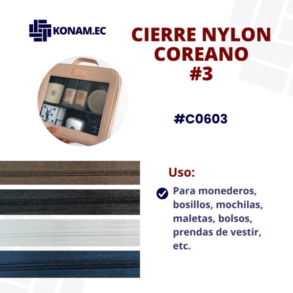 CIERRE NYLON COREANO #3 #C0603