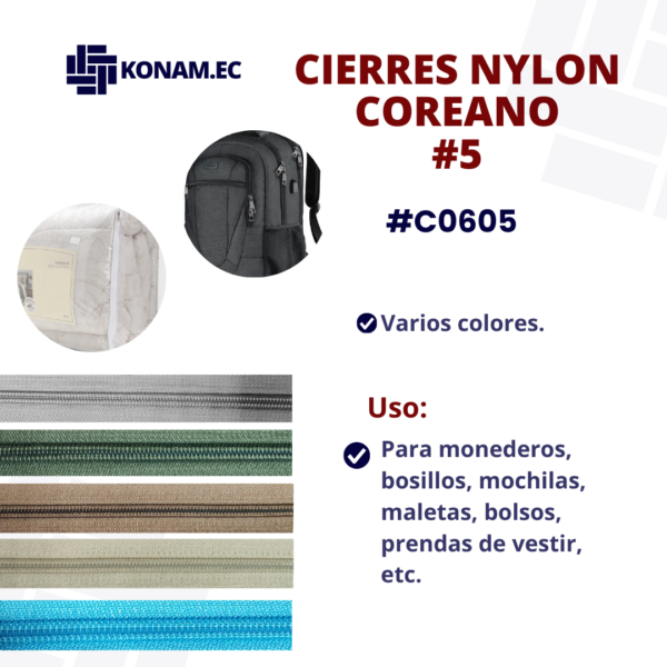 CIERRES NYLON COREANO #5 #C0605