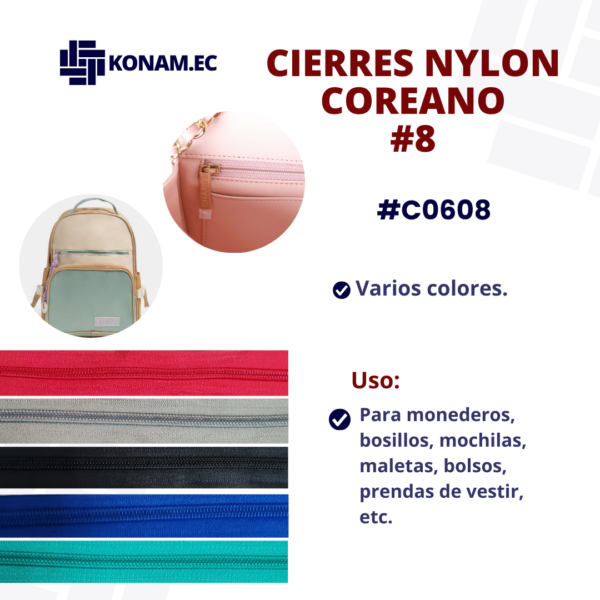 CIERRES NYLON COREANO #8 #C0608