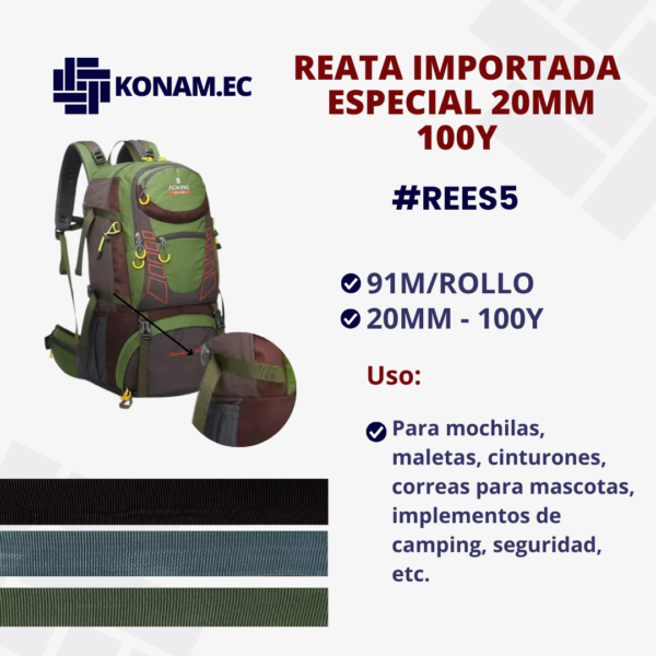 REATA IMPORTADA ESPECIAL 20MM 100Y #REES5