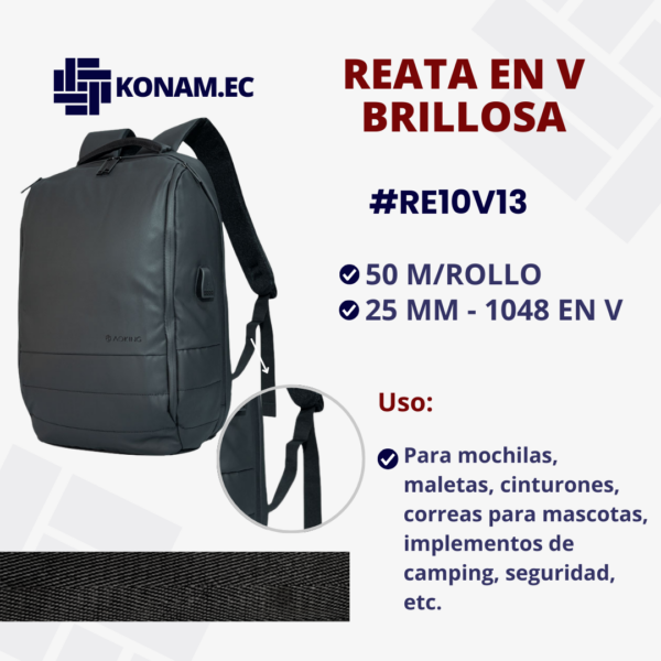 REATA EN V BRILLOSA 25 MM #RE10V13