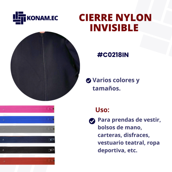 CIERRE NYLON INVISIBLE #C0218IN