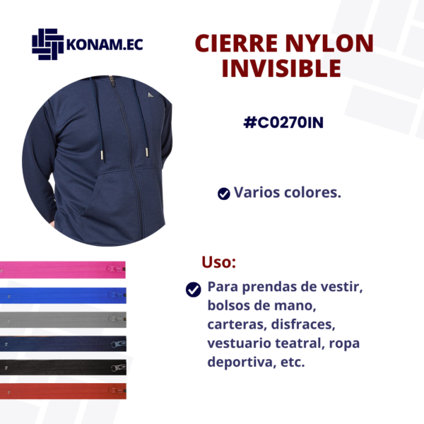 CIERRE NYLON INVISIBLE #C0270IN