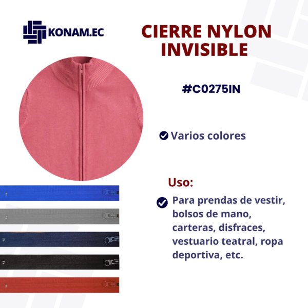 CIERRE NYLON INVISIBLE #C0275IN