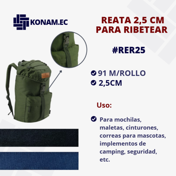REATA 2,5 CM  PARA RIBETEAR  #RER25