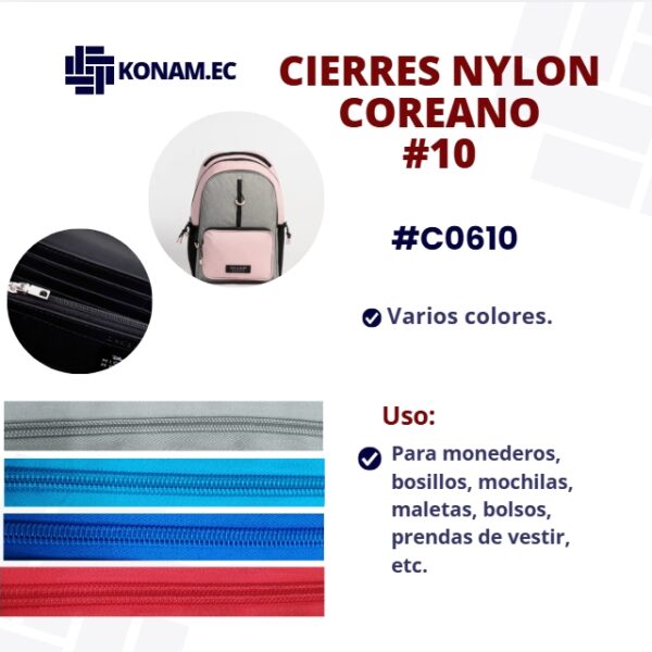 CIERRES NYLON COREANO #10 #C0610
