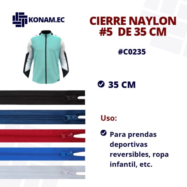 CIERRE  NAYLON #5  35CM #C0235