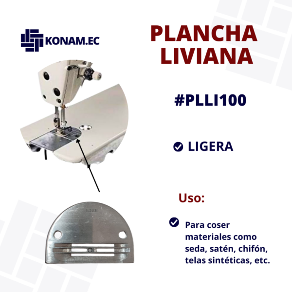 PLANCHA LIVIANA #PLLI100
