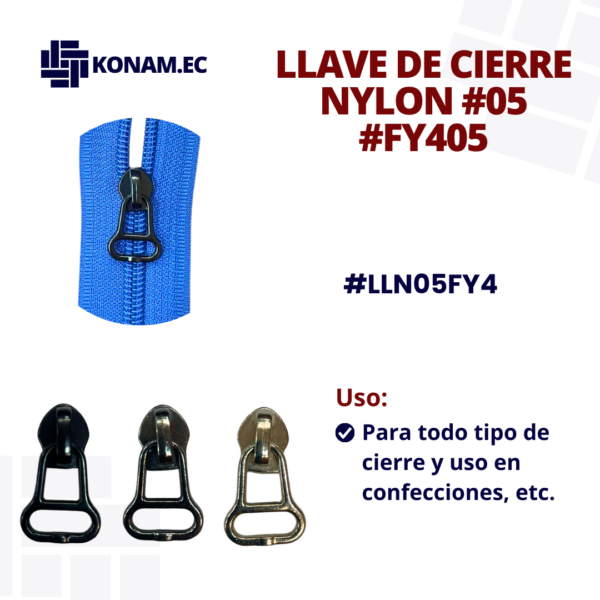 LLAVE DE CIERRE NYLON #05 #FY405 #LLN05FY4
