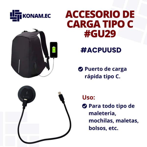 ACCESORIO DE CARGA TIPO C #GU29 #ACPUUSD