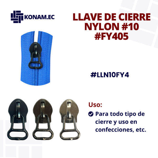 LLAVE DE CIERRE NYLON #10 #FY405 #LLN10FY4