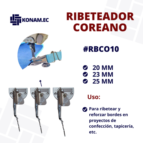 RIBETEADOR COREANO 20 MM, 23 MM Y 25 MM #RBCO10
