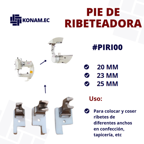 PIE RIBETEADORA 20MM, 23MM  Y 25MM #PIRI00